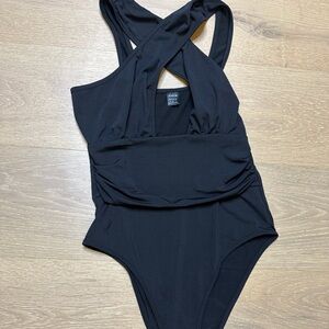 SHEIN Black Cross-Back Bodysuit